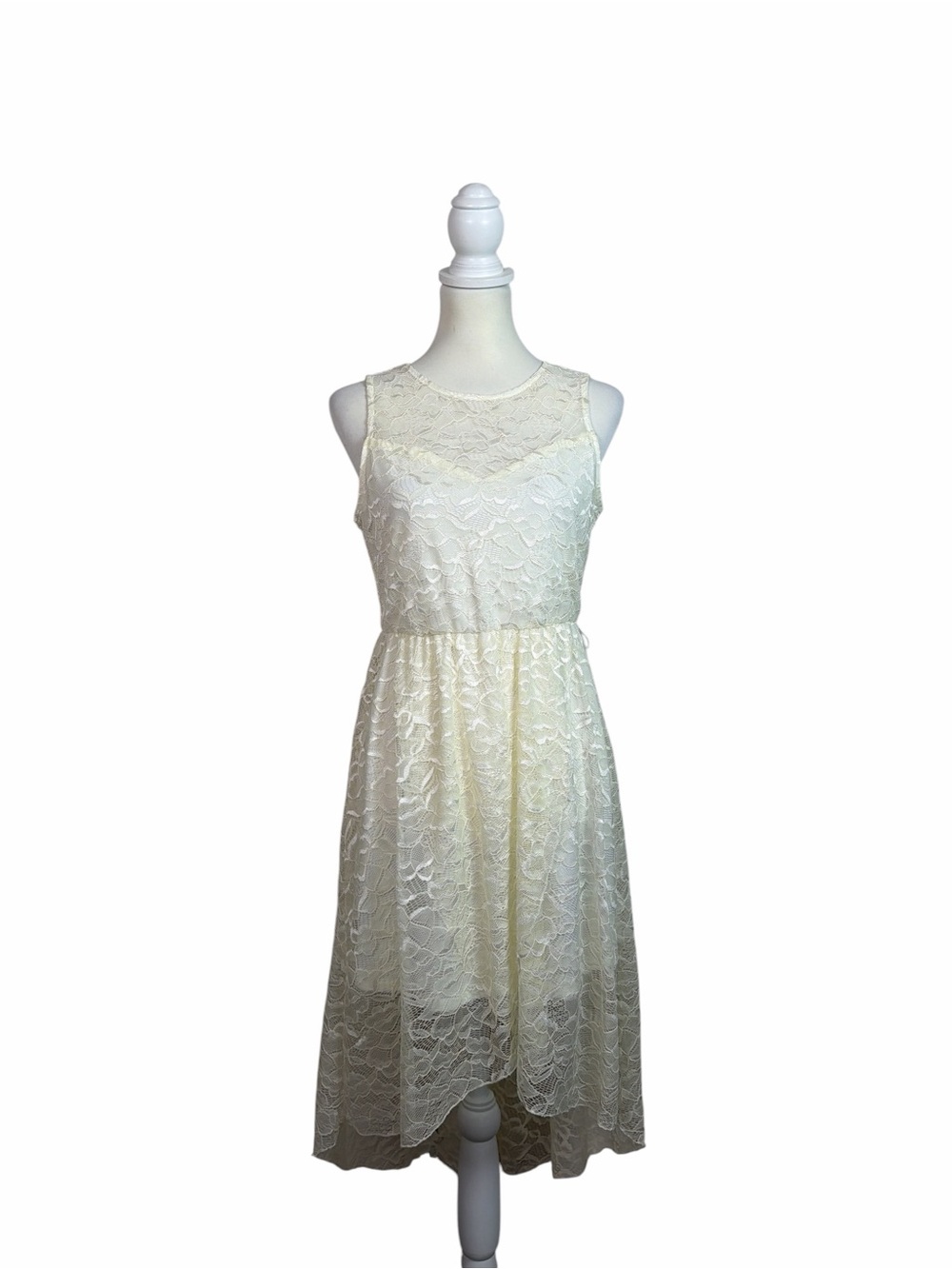 NWT Lily Rose Medium Ivory White Lace High Low Dress Sleeveless Bridal